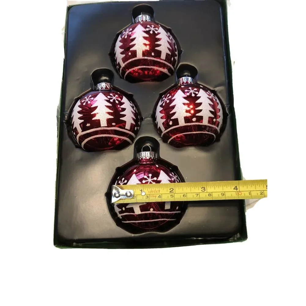 Kurt Adler Ornament Ball Glass Christmas Tree Vintage Snowflake Vintage Sparkle - Picture 11 of 15